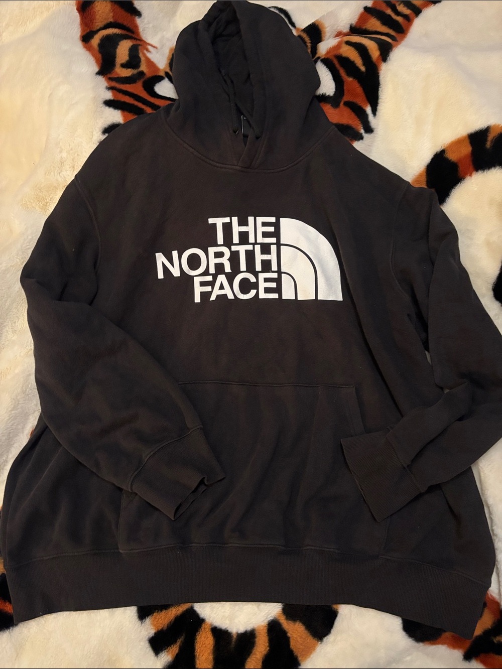 The North Face Black Hoodie with White Logo - Pullover Sweatshirt